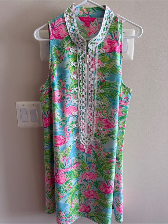 Lilly Pulitzer Dresses & Skirts - Lilly Pulitzer Tropical Flamingo Shift Dress - Pink & Aqua
